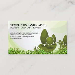 Tree Logo Bushes Gardening Business Card