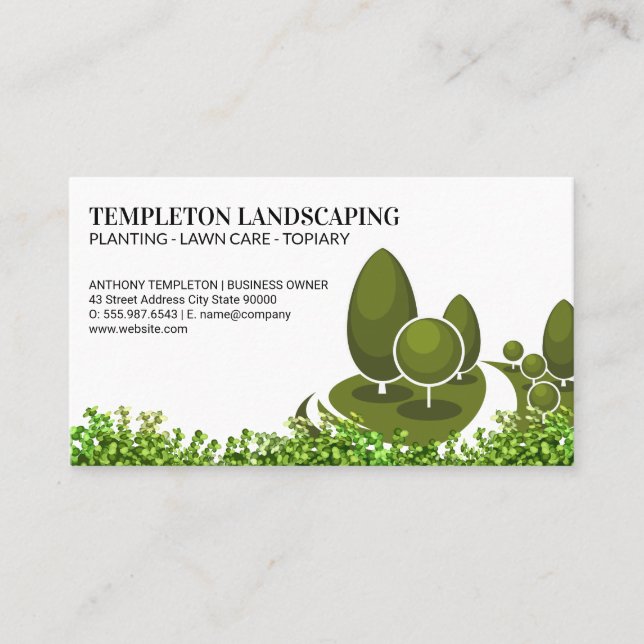 Tree Logo | Bushes | Landscape Business Card (Front)