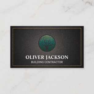 Tree Logo Construction Real Estate Business Card