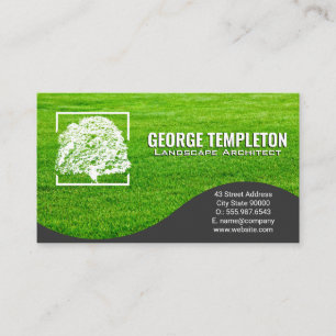 Tree Logo Cut Grass Business Card