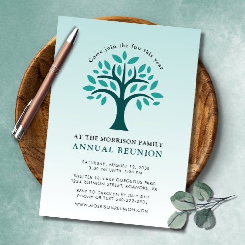 Tree Logo Family Reunion Annual Get Together Invitation