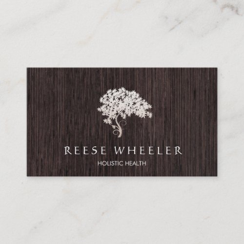 Tree Logo Holistic Health and Wellness Wood Nature Business Card