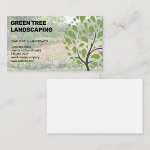 Tree Logo Landscaping Garden Background Business Card