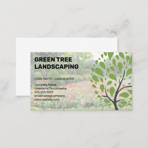 Tree Logo  Landscaping  Garden Background Business Card