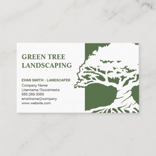 Tree Logo  Landscaping  Gardening Business Card