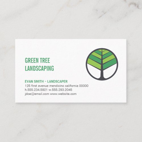 Tree Logo  Landscaping  Tree Trimming Business Card