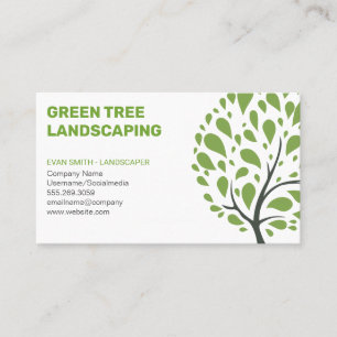 Tree Logo Landscaping Tree Trimming Service Business Card