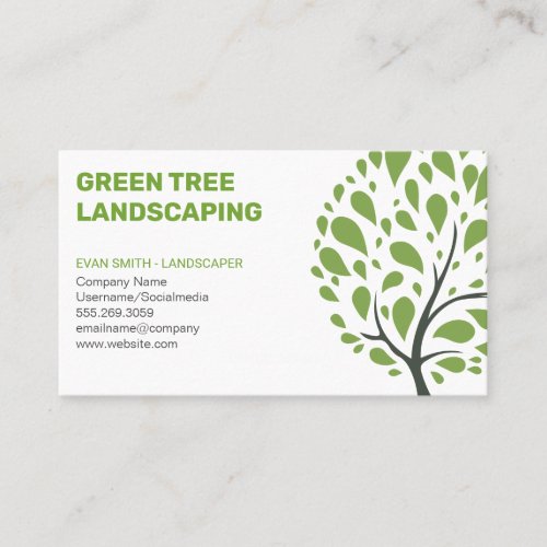 Tree Logo  Landscaping  Tree Trimming Service Business Card