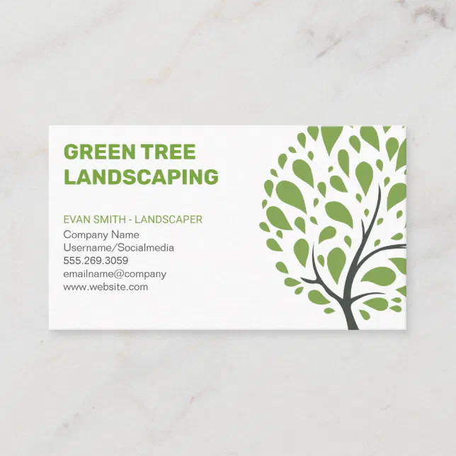 Tree Logo | Landscaping | Tree Trimming Service Business Card | Zazzle