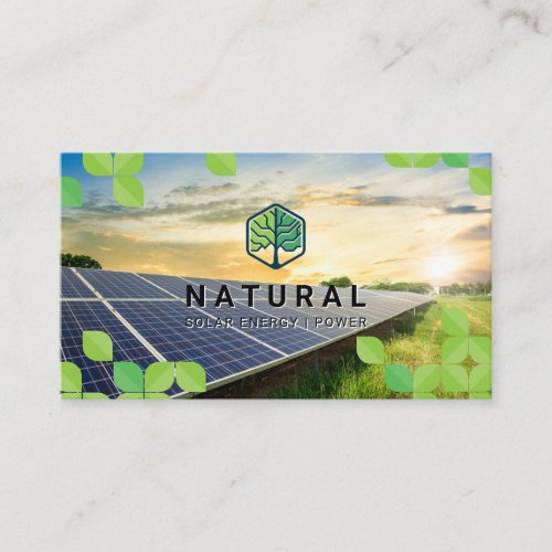 Tree Logo  Leaves  Solar Panel Business Card