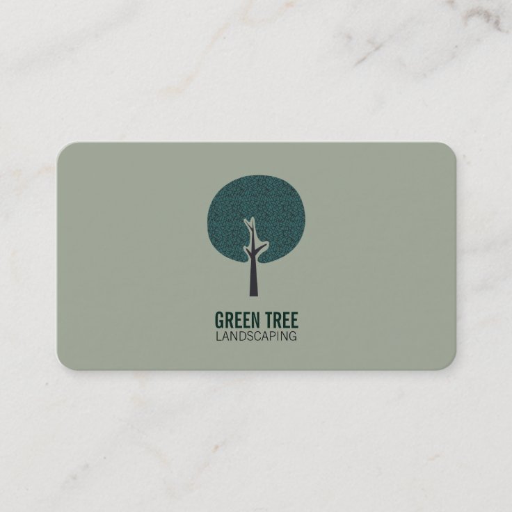 Tree Logo (natural Green) Business Card 