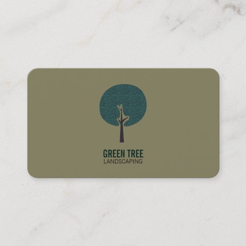 Tree Logo olive green Business Card