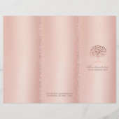 Tree Logo Rose Gold Tri-Fold Spa Salon Bruchures (Front)