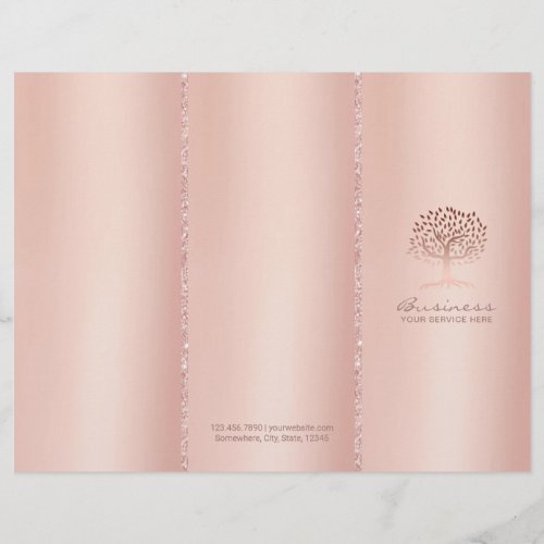 Tree Logo Rose Gold Tri_Fold Spa Salon Bruchures
