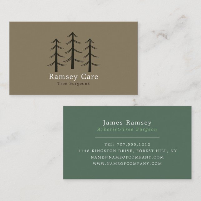 Tree Logo - Tree Surgeon - Arborist Business Card (Front/Back)