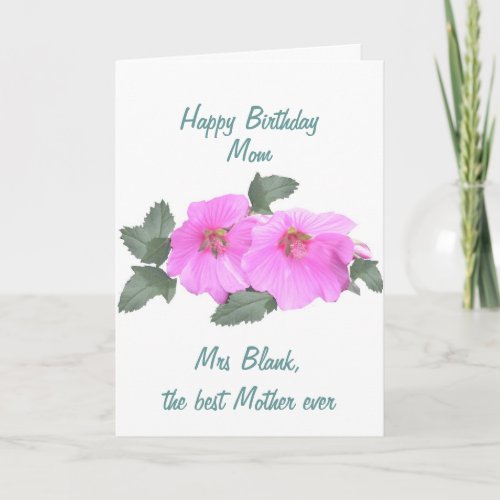 Tree mallow Birthday card MOM customize