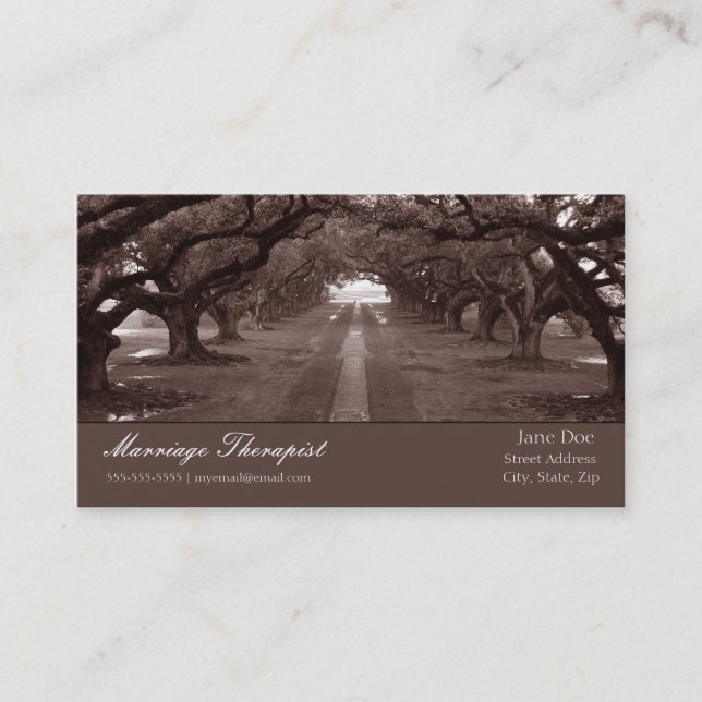 Tree Marriage Therapist Business Card (Front)