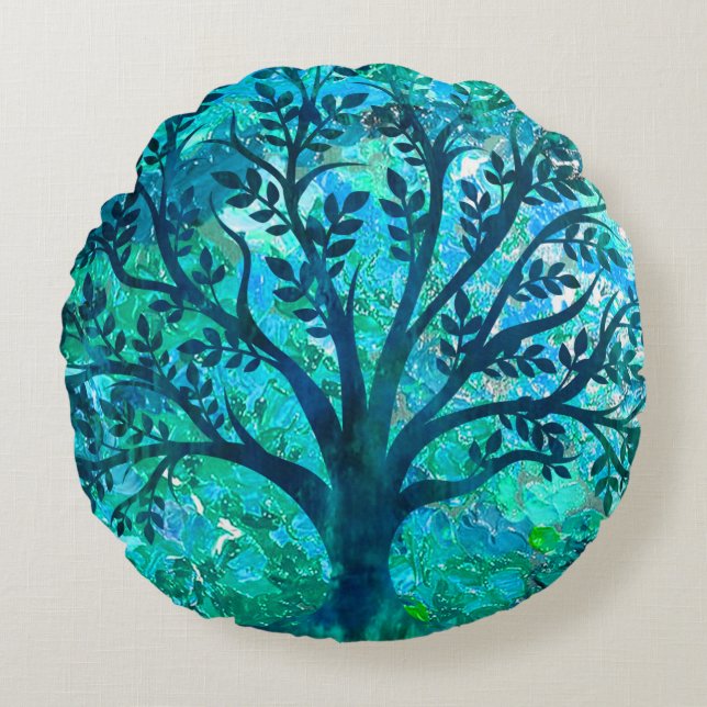 Tree Medallion Round Pillow (Front)