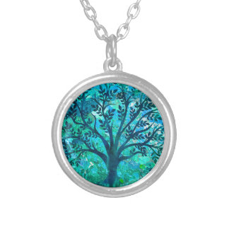Tree Medallion Silver Plated Necklace