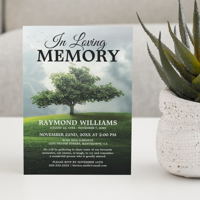 Tree Memorial Service | Park Celebration of Life Invitation (Creator Uploaded)