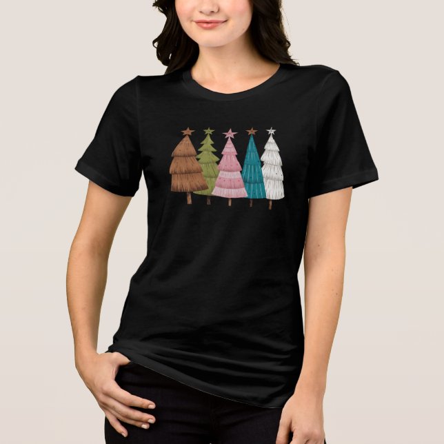 Tree-mendous Christmas,A Whole Lotta Trees Tri-Blend Shirt (Front)