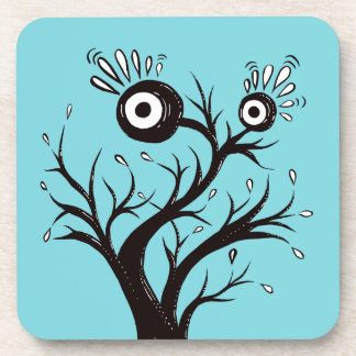 Tree Monster Weird Ink Drawing Beverage Coaster