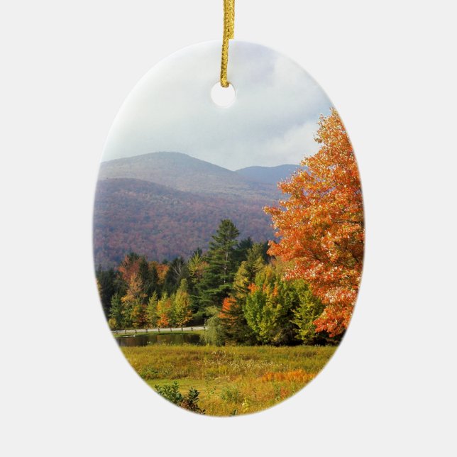 Tree Mount Mansfield Vermont Ceramic Ornament (Front)