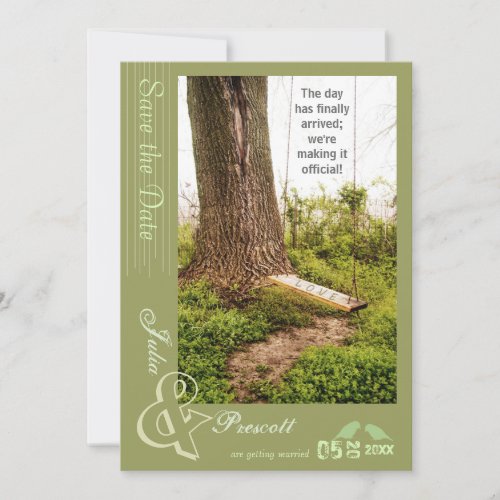 Tree n Swing Country Wedding Save the Date Invites