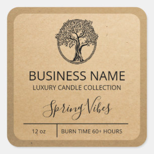 Tree Nature Kraft Paper Soy Candle Labels