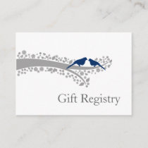 tree navy blue lovebirds Gift Registry Cards