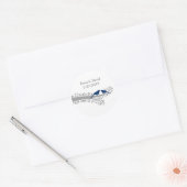 tree navy blue lovebirds wedding favor stickers (Envelope)