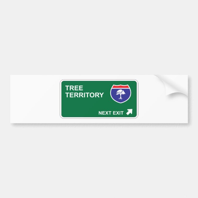 Tree Next Exit Bumper Sticker (Front)