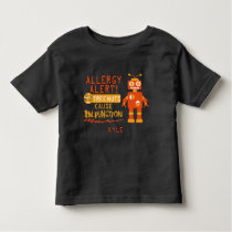 Tree Nut Allergy Alert Orange Robot Boys Toddler T-shirt