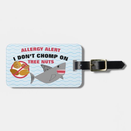 Tree Nut Allergy Alert Shark Tag for Medical Kit