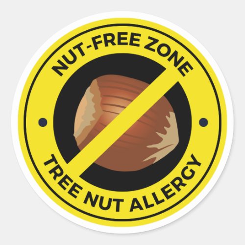 Tree Nut allergy _ Nut_Free Zone Classic Round Sticker