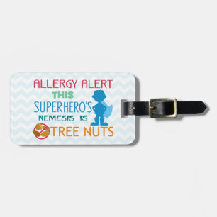 Tree Nut Allergy Superhero Alert for Medical Kit Luggage Tag