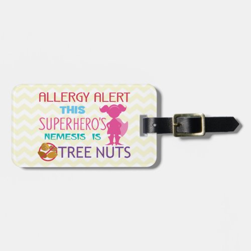 Tree Nut Allergy Superhero Alert for Medical Kit Luggage Tag