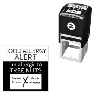 Tree Nut Food Allergy Alert  Self-inking Stamp