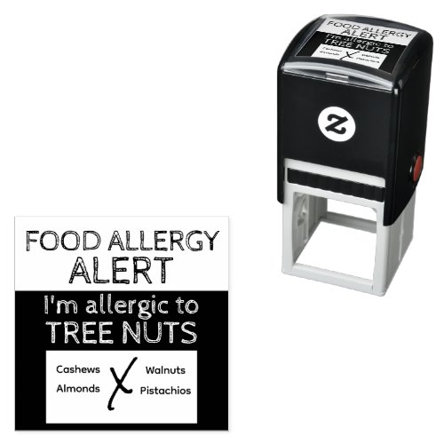 Tree Nut Food Allergy Alert  Self_inking Stamp