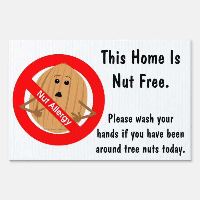 Tree Nut Free Home Sign