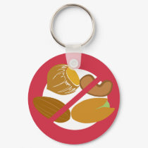 Tree Nut Free Symbol Red Nut Allergy Kids Keychain