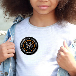 Tree nuts Allergy Badge  Button
