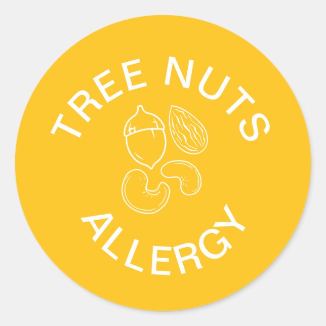 Tree Nuts Allergy Classic Round Sticker (Front)