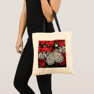 Tree Nymph Butterfly Canvas Tote Bag Black/White