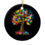 Tree Of Autism Awareness Month ASD Supporter Ceramic Ornament