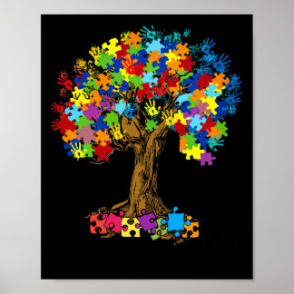 Tree Of Autism Awareness Month ASD Supporter Poster