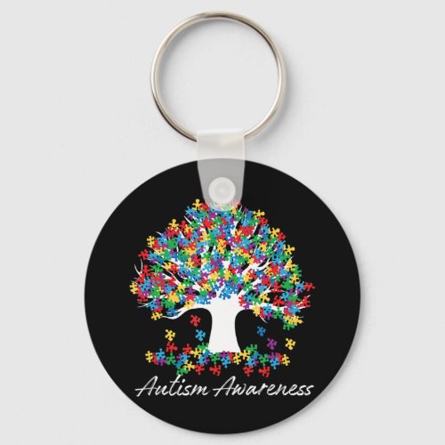 Tree Of Autism Awareness Month Life ASD Men women  Keychain