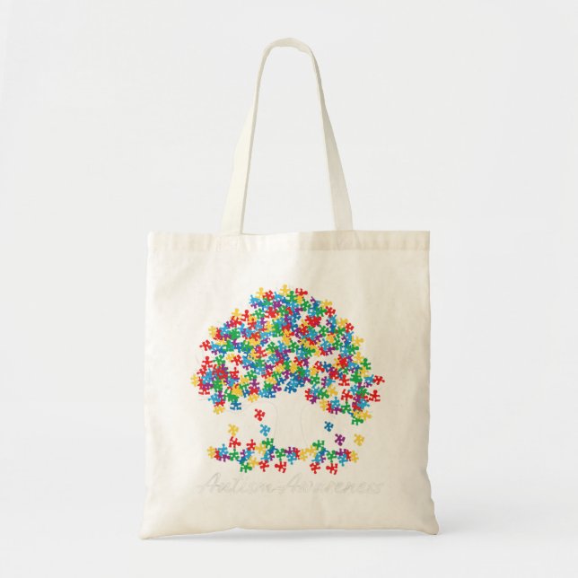 Tree Of Autism Awareness Month Life ASD Men women  Tote Bag (Front)