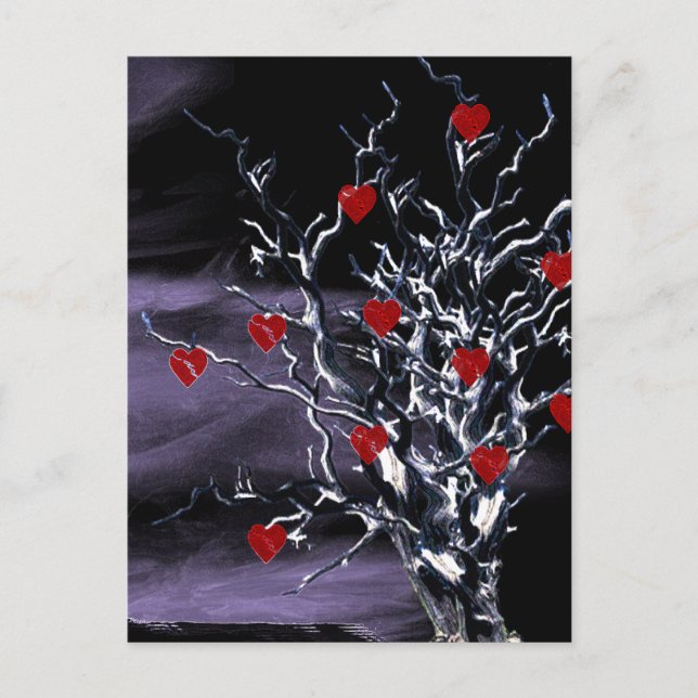 Tree of Broken Hearts Gothic Bridal Shower Invitat Invitation Postcard (Front)