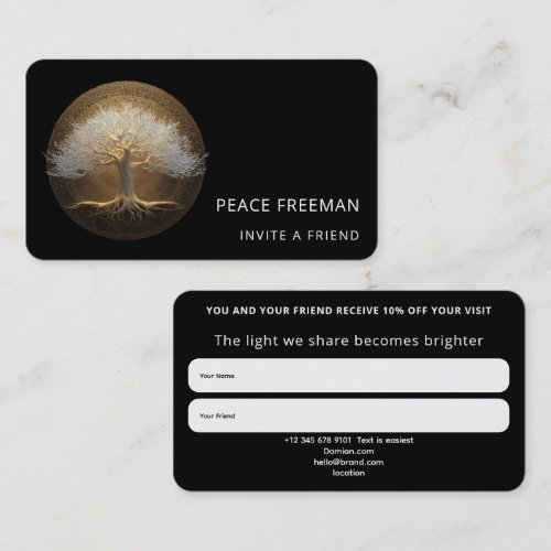 Tree of Eternal Light | Tree of Life Design Business Card
